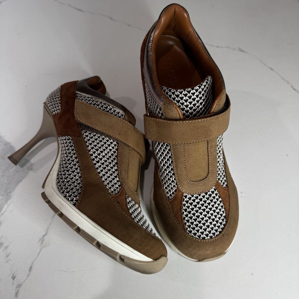 Sneex (by Sara Blakely) The Tepper - Brown/Taupe /Metallic Mesh Size 9 Heels